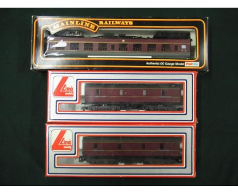 Three OO gauge coaches, one Mainline Railways and two Lima 