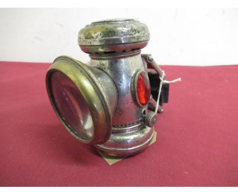 Joseph Lucas Tella No 327 cycle lamp in polished metal finish, H13cm 