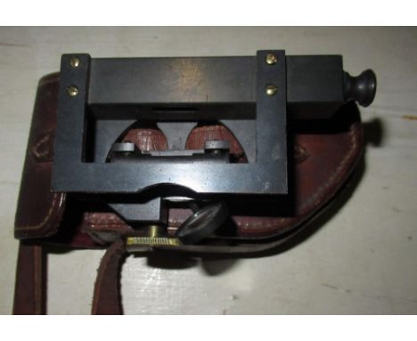 Barker &amp; Sons of London clinometer in fitted leather case 