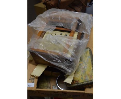 Box of various mantel clock parts