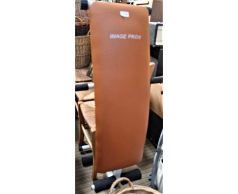 A METAL FRAMED ADJUSTABLE IMAGE PRO 2 FITNESS BENCH 