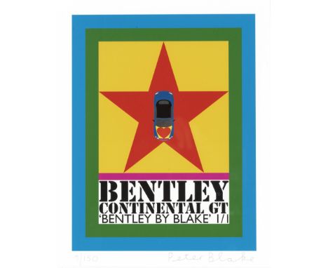 Sir Peter Blake (born 1932)Bentley, 2016 signed and numbered 9/150 in pencilinkjet print in colours with screenprint varnishi