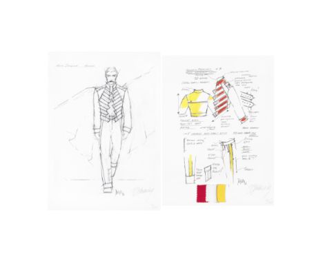 QueenTwo Costume Design Prints Of Freddie Mercury's Iconic 'Live Aid' Costume, 1986originally designed for the World Magic To