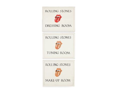 The Rolling StonesThree Hand-Coloured Door Signs Used On Tour, 1978each sign painted in gouache or coloured with felt-tip pen