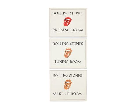 The Rolling StonesThree Hand-Coloured Door Signs Used On Tour, 1978each sign painted in gouache or coloured with felt-tip pen