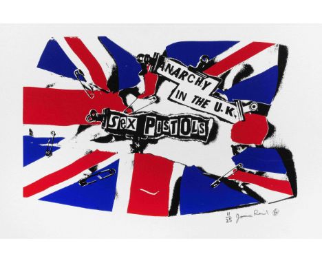 Jamie Reid (British, born 1947)Sex Pistols: Anarchy In The UK, 2007limited edition screenprint on canvas of the now-iconic ar