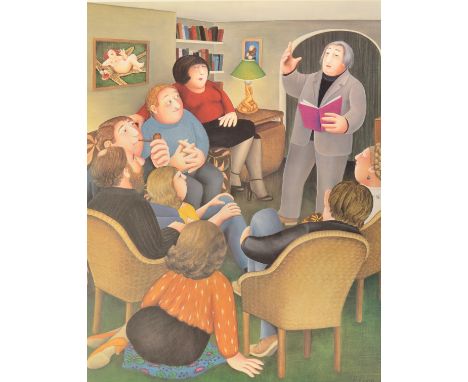 Beryl Cook OBE (1926-2008) A framed and glazed limited edition signed print entitled Poetry Reading. Originally sold at Alexa