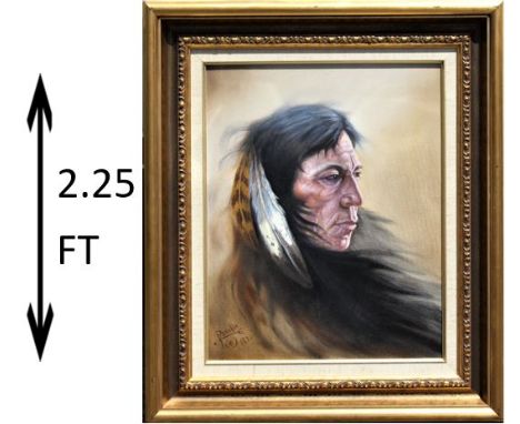 Portrait of an American Indian, oil on canvas. Gregory Perillo is a western painter and sculptor, who continues to live in Ne