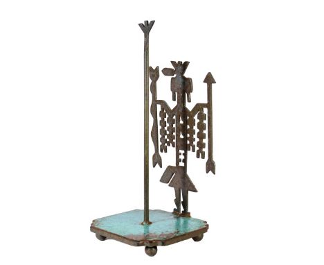 Southwestern metal accessory. Size: 6 1/2 x 13 1/2 x 13 1/2 in. Please note that all sales are final and no refunds will be g