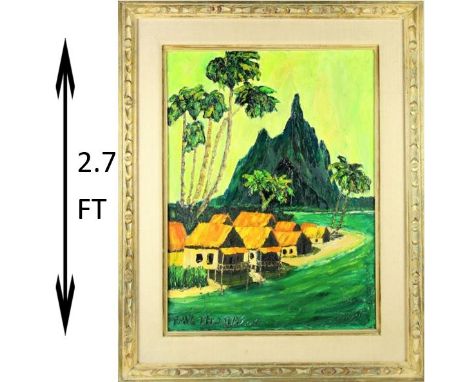 Oil on canvas. Overall size: 32 x 25 1/2 in. Sight size: 23 1/2 x 17 1/2 in. Please note that all sales are final and no refu