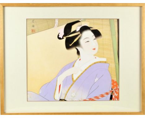 A Japanese Beauty Overall size: 16 1/4 x 20 3/4 in. Sight size: 11 3/4 x 13 1/4 in. Please note that all sales are final and 