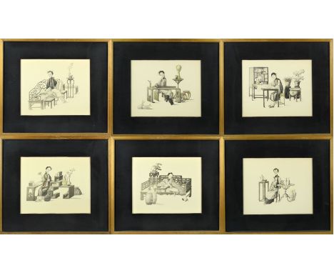 Depicts women engaged in various leisurely pursuits. Measurements: Sight - 8 1/4 x 10 1/4 in. Overall - 14 3/4 x 16 3/4 in. P