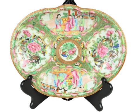 Lozenge Shaped Rose Medallion/ Rose Mandarin Porcelain Dish, 19th C. Please note that all sales are final and no refunds will
