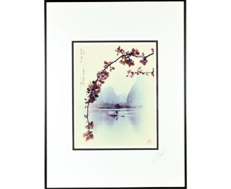 Photograph, sepia silverprint with hand color enhancement. Signed and stamped on image, and signed and dated 1991 on mat. Hon