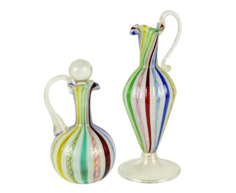 Delicate Italian Murano glass containers, the tallest of which is 8 1/2 high. Please note that all sales are final and no ref