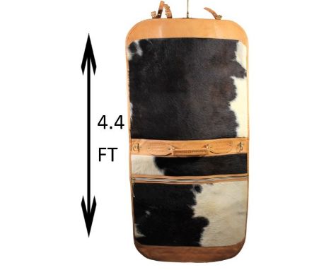 Animal hide travel bag by Grants Naturals, made in Paraguay, excellent condition. Size: 53 x 22 1/2 in. Please note that all 