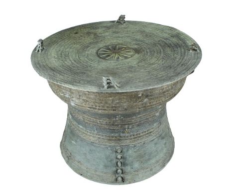 One of the frog details is apears to have loss. Commensurate w age. Size: 24 1/2 Diameter, 18 in. tall. Please note that all 
