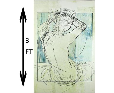 Signed with monogram Size: 36 x 24 in. Please note that all sales are final and no refunds will be given under any circumstan