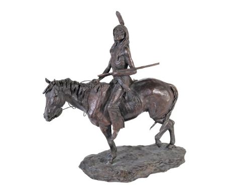 Ernest Berke was active/lived in Arizona. Ernest Berke is known for western genre-Indian, sculpture. Approx. 9 1/2 x 5 x 11 i