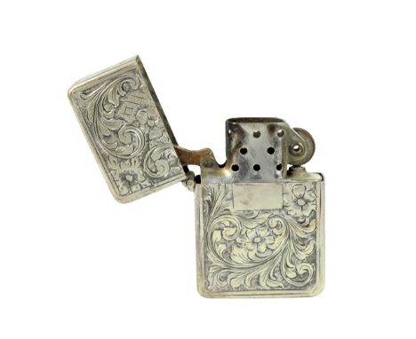 Size: 1 1/2 in wide Case has matching numbers on interior and weighs 0.910 ozt. Carved with floral design. Please note that a