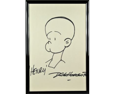 Marker on paper.Titled "Henry" from the iconic King Features Syndicate comic strip. Hodgins won the National Cartoonist Socie