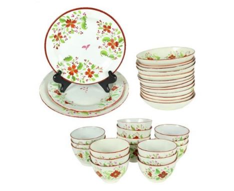 16 cups, 13 bowls, 3 plates. Various sizes. Please note that all sales are final and no refunds will be given under any circu