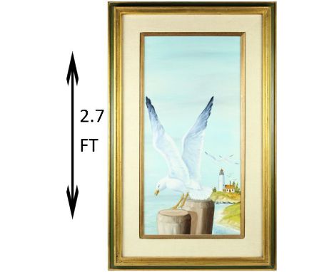 Oil on artist's board. Overall size: 32 x 20 in. Sight size: 23 1/2 x 11 1/2 in. Please note that all sales are final and no 