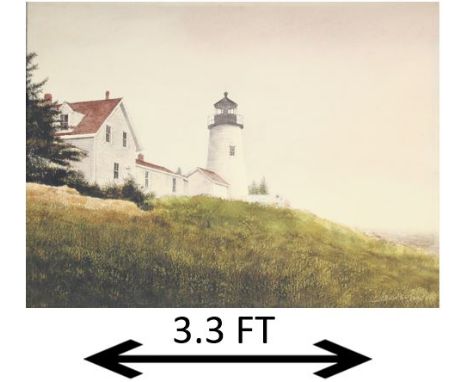 Giclee of a lighthouse within landscape, numbered on reverse. Doug Brega is a realist known for his realistic, evocative port