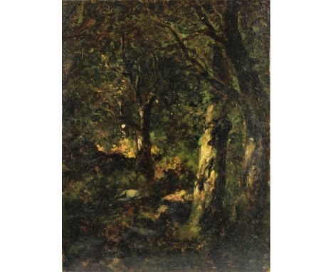 Unsigned oil on panel. Attributed to Narcisse-Virgil Diaz. Narcisse-Virgil Diaz de la Pena was a French landscape and figure 