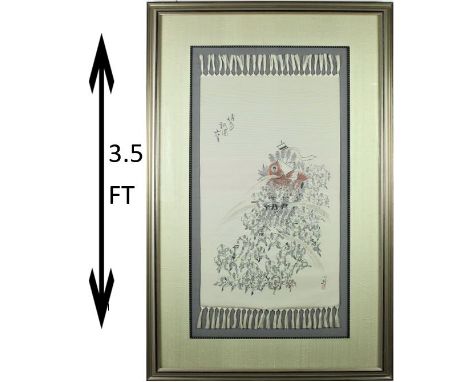 Depicts sumo wrestlers Overall size: 43 1/2 x 28 1/2 in. Sight size: 31 x 15 1/2 in. Please note that all sales are final and