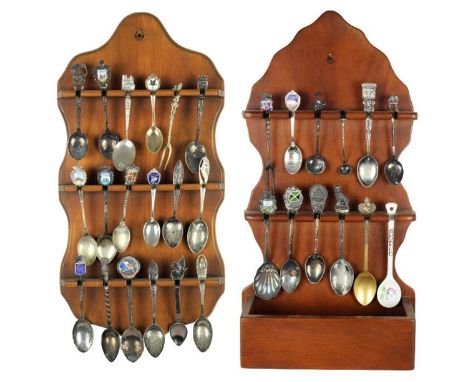 Several marked and w/ enamel. Wooden Display size: 14 1/2 x 7 in. Please note that all sales are final and no refunds will be