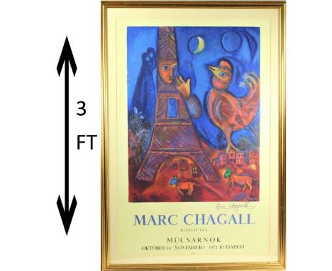 Original lithograph exhibition poster for Budapest 1972, hand-signed in pencil in the plate in lower right and stamped below 