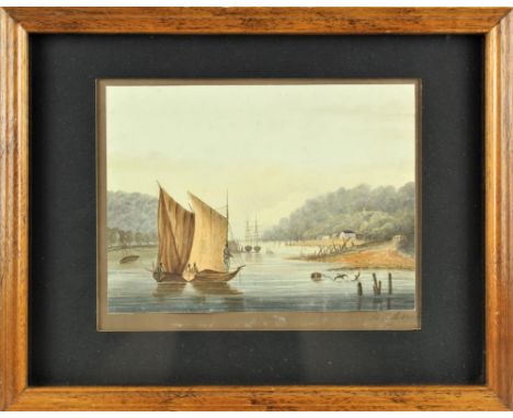 Signed MCB and Dated 1828. Overall size: 9 3/4 x 12 1/2 in. Sight size: 6 x 8 in. Please note that all sales are final and no