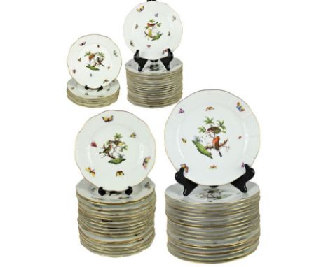 Herend Hungary hand painted. Sizes vary. Immaculate Conditions. 59 Pieces total. 18 - Dinner 17 - Lunch 6 - Salad 18 - Desser