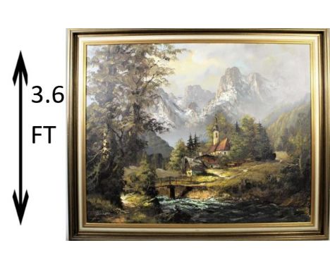 "Heidelberg 1976" written on frame. Measurements: O: 36 5/8 x 44 3/8 in. S: 31 1/4 x 38 3/4 in. Please note that all sales ar