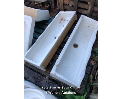 2X MATCHING TROUGH SINKS, 122CM (L) X 38CM (W)