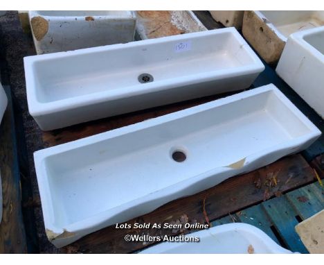 2X LARGE TROUGH SINKS, ONE BY ARMITAGE SHANKS 120CM (L) X 37CM (W)