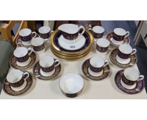 A Royal Worcester fine bone china “Sandringham” twenty-four piece part coffee service; &amp; a set of eight Aynsley bone chin