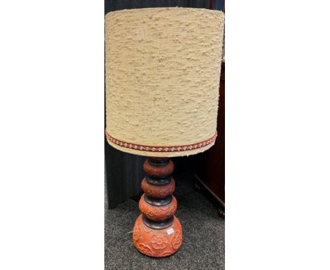 A Large Retro 1970's West German Rose design table lamp with original shade. [113cm high] 