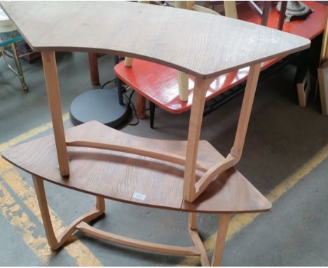 A Pair of Ercol elm wood side tables 
