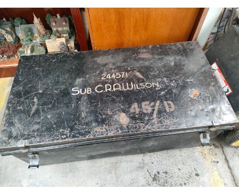 A Military submarine trunk with military connections, made by William Anderson &amp; Sons Military outfitters Edinburgh and G