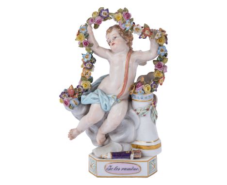 MEISSEN „Devisenkind - e les raméne“, Knaufzeit, 1. Wahl, Entwurf Michel Victor Acier, Ausführung vor 1924, Aus einer Serie v