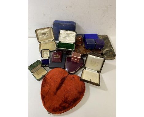 A quantity of vintage jewellery boxes including those from Bright Sons Ltd, Scarborough, V Percheron, Paris, A Howitt, Southa