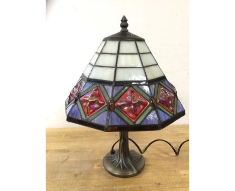 A Tiffany style table lamp, (40cm h)