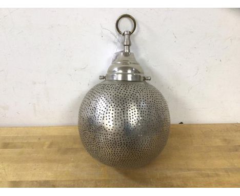 A perforated globular ceiling light (27cm h)