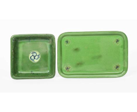 A Moorcroft Pottery Flamminian Ware tray designed by William Moorcroft, probably retailed by Liberty & Co, rounded rectangula
