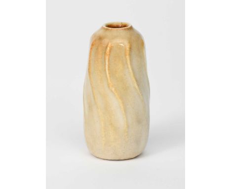 A Martin Brothers stoneware miniature gourd vase by Edwin and Walter Martin, dated 1900, shouldered cylindrical form with inc