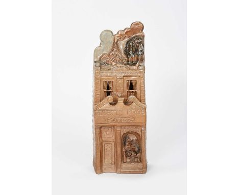 'Martin Brothers Pottery' by Ian Gregory, a stoneware invite for Richard Dennis' 1978 exhibition for Jocelyn Lukins, modelled