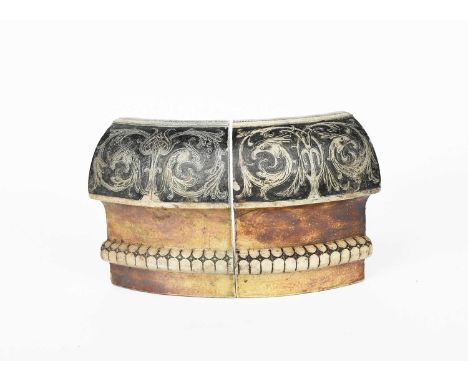 Two Martin Brothers stoneware pond kerbstones by Robert Wallace Martin, each incised with a border of scrolling foliage with 