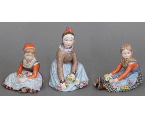 3 ROYAL COPENHAGEN Porzellanfiguren ¨Jilland, Fyn und Fano¨ - 1. Hälfte 20. Jahrhunderts, Entwurf CARL-MARTIN HANSEN, Modelln